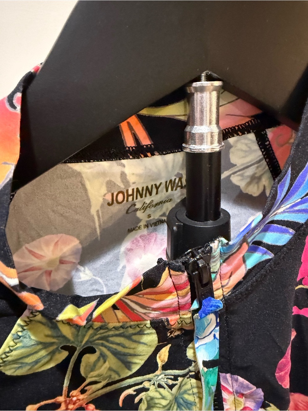 Johnny Was Black Floral Long-Sleeve Swim Top - Picture 2 of 2